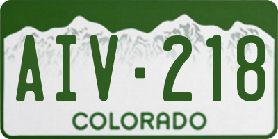 CO license plate AIV218