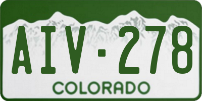 CO license plate AIV278