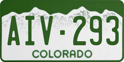 CO license plate AIV293