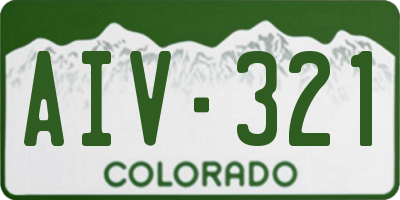 CO license plate AIV321