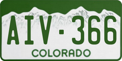 CO license plate AIV366
