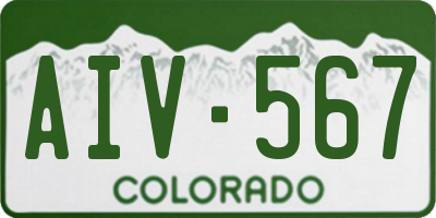 CO license plate AIV567