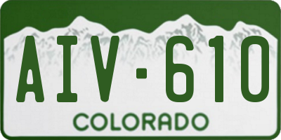 CO license plate AIV610