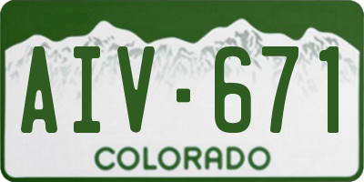 CO license plate AIV671