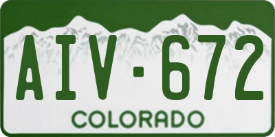 CO license plate AIV672