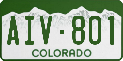 CO license plate AIV801