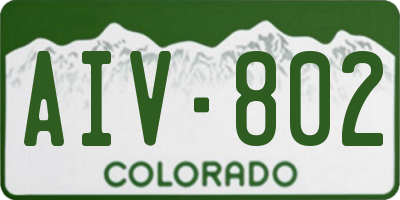 CO license plate AIV802