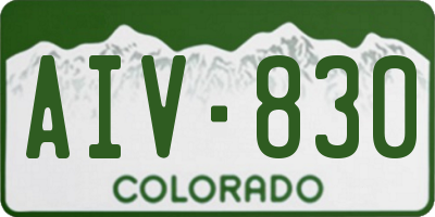 CO license plate AIV830