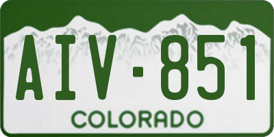 CO license plate AIV851