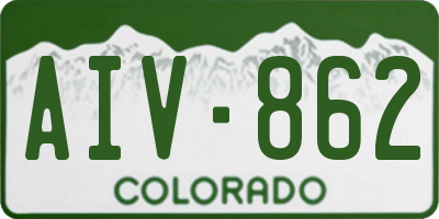 CO license plate AIV862