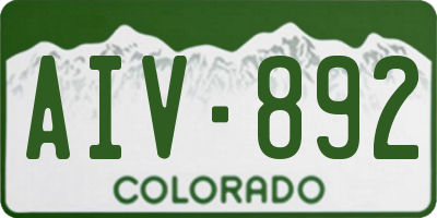 CO license plate AIV892