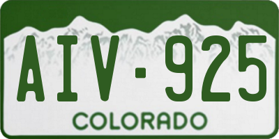 CO license plate AIV925