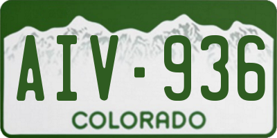 CO license plate AIV936