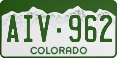 CO license plate AIV962