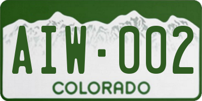CO license plate AIW002