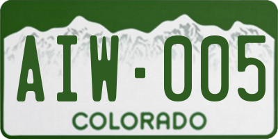 CO license plate AIW005