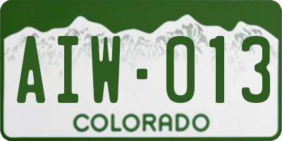 CO license plate AIW013