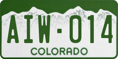 CO license plate AIW014