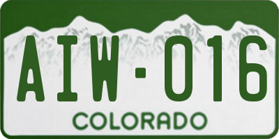CO license plate AIW016
