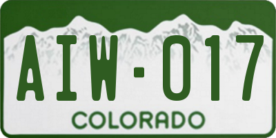 CO license plate AIW017