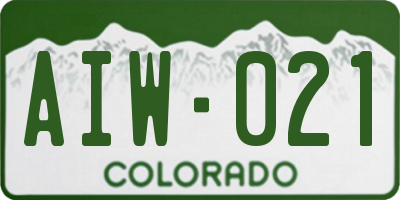 CO license plate AIW021