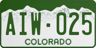 CO license plate AIW025