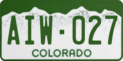 CO license plate AIW027