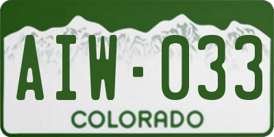 CO license plate AIW033