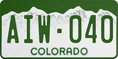 CO license plate AIW040