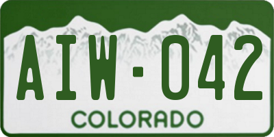 CO license plate AIW042