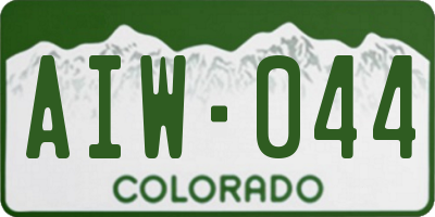 CO license plate AIW044