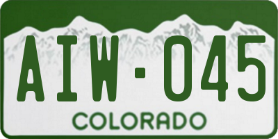 CO license plate AIW045