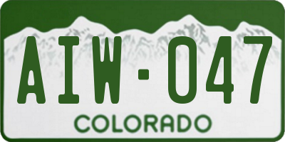 CO license plate AIW047