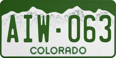 CO license plate AIW063