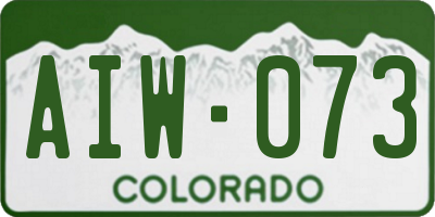 CO license plate AIW073