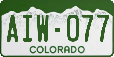 CO license plate AIW077