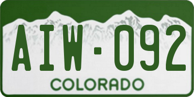 CO license plate AIW092