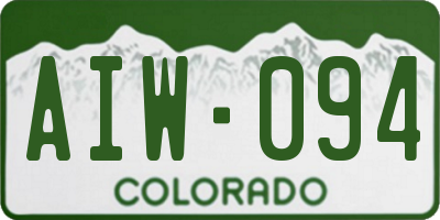 CO license plate AIW094