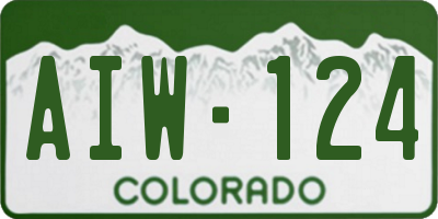 CO license plate AIW124