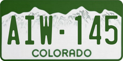 CO license plate AIW145