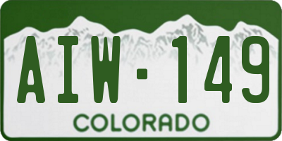 CO license plate AIW149