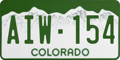 CO license plate AIW154