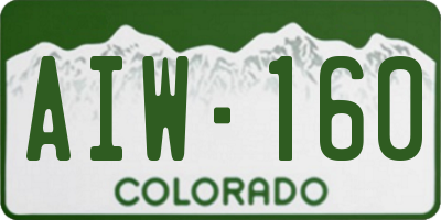 CO license plate AIW160