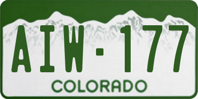 CO license plate AIW177