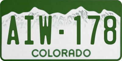 CO license plate AIW178