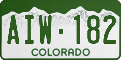 CO license plate AIW182