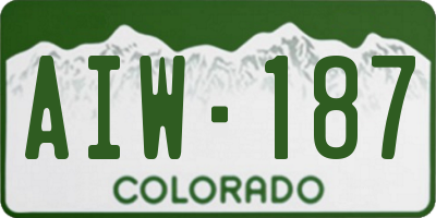 CO license plate AIW187