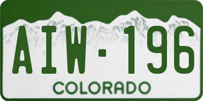 CO license plate AIW196