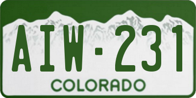 CO license plate AIW231