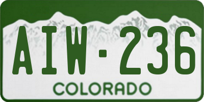 CO license plate AIW236